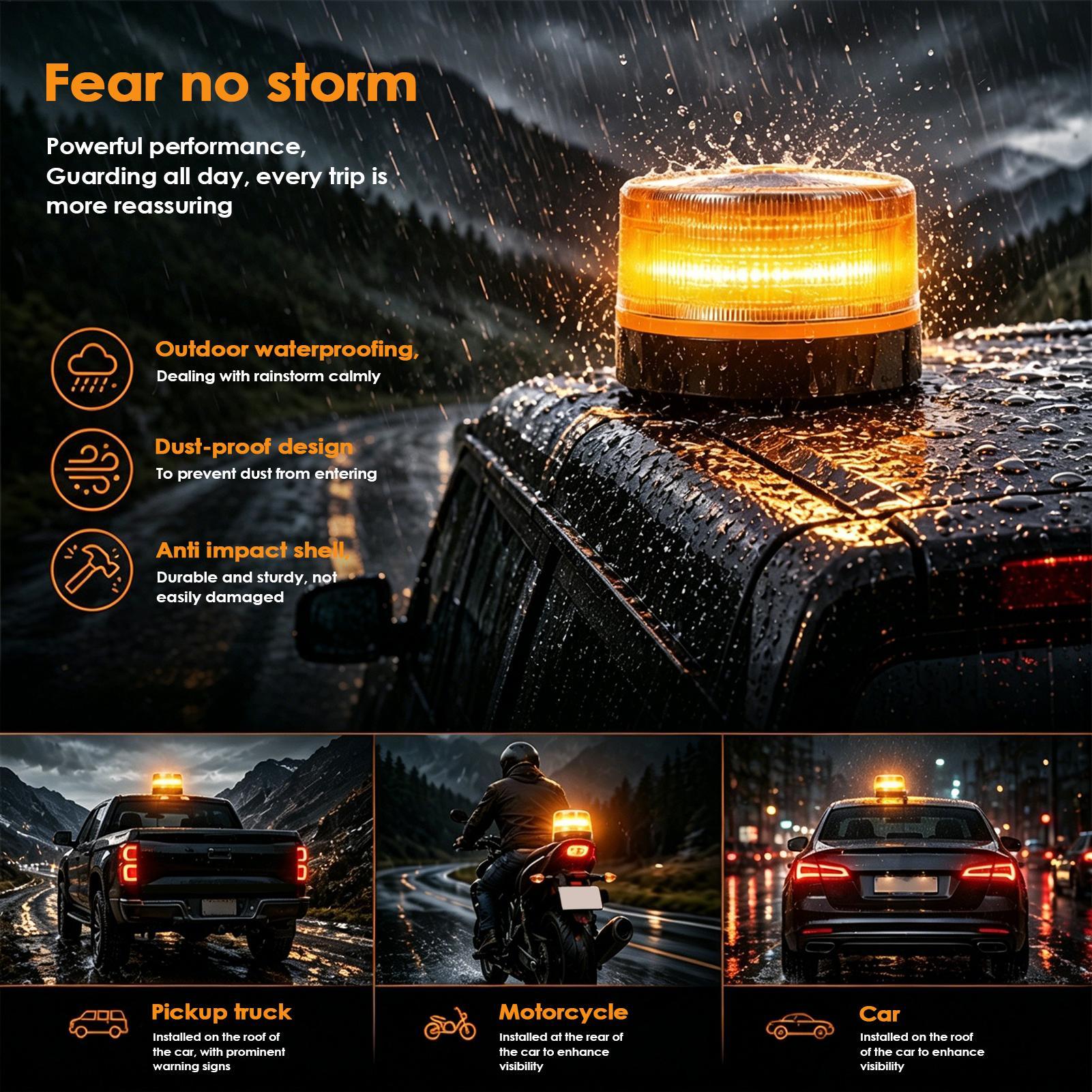 Sos Light Strobe - LED Tepe Lambası Kehribar Renkli Yanıp