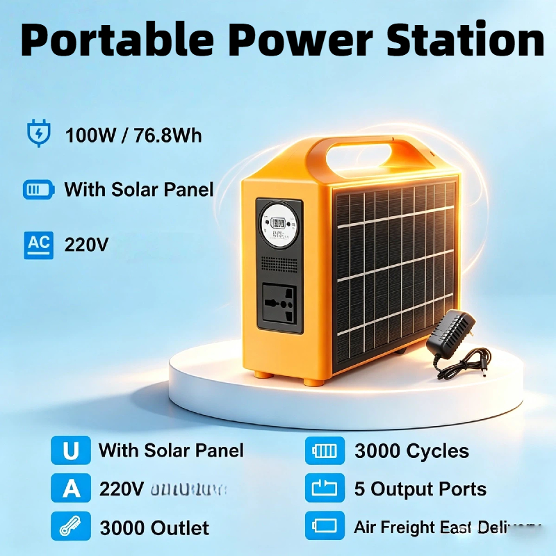 Solar Emergency Charger - 100W LiFePO4 Taşınabilir Güç İstasyonu, 220V