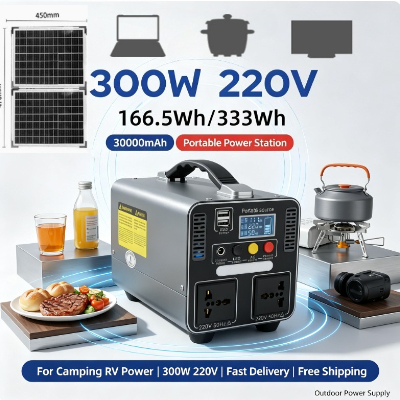 Solar Emergency Charger - 300W 333Wh Taşınabilir Güç İstasyonu, 220V